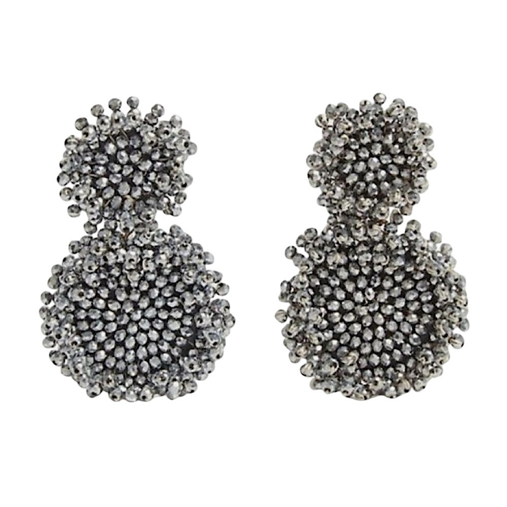 BAUBLEBAR “Rianne” Gem Drop Earrings, Silver / Gray NEW BNIP